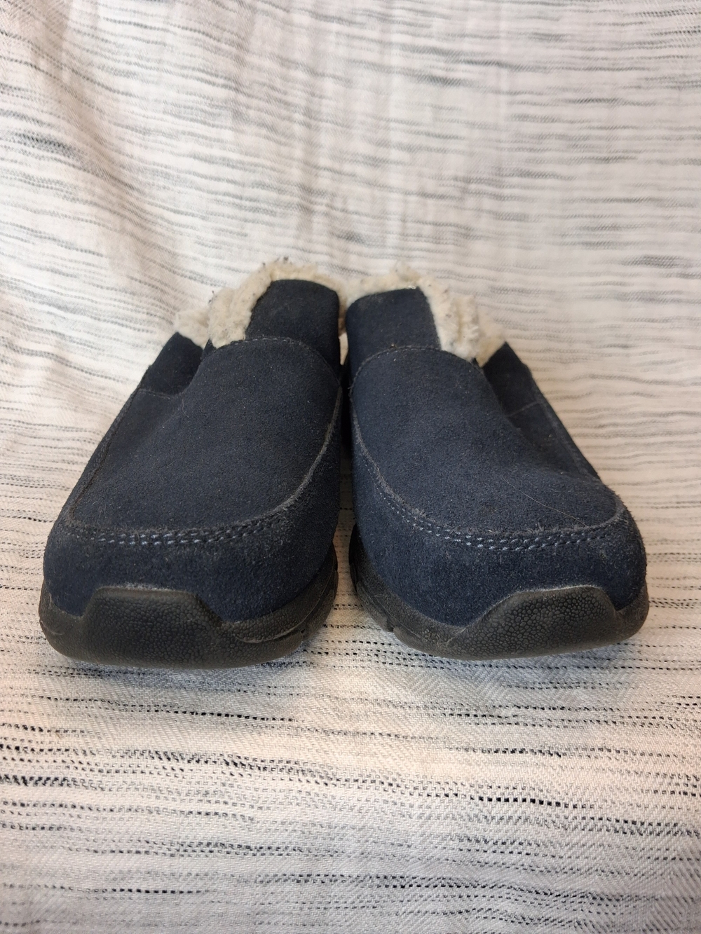 Lands End Womens Navy Slip-On Fleece-Lined Casual Clog - Picture 5 of 16